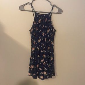 American Eagle Blue Floral Romper